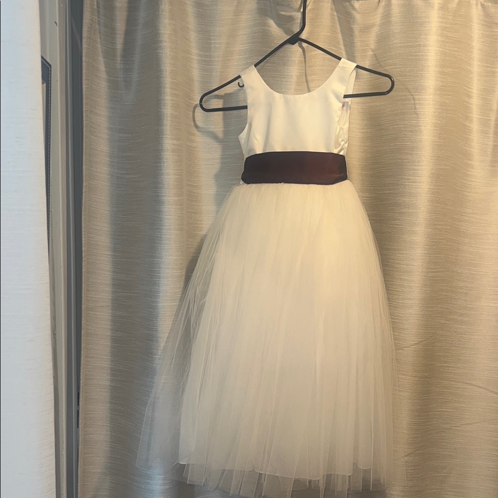 Elegant White and purple Kids Dress